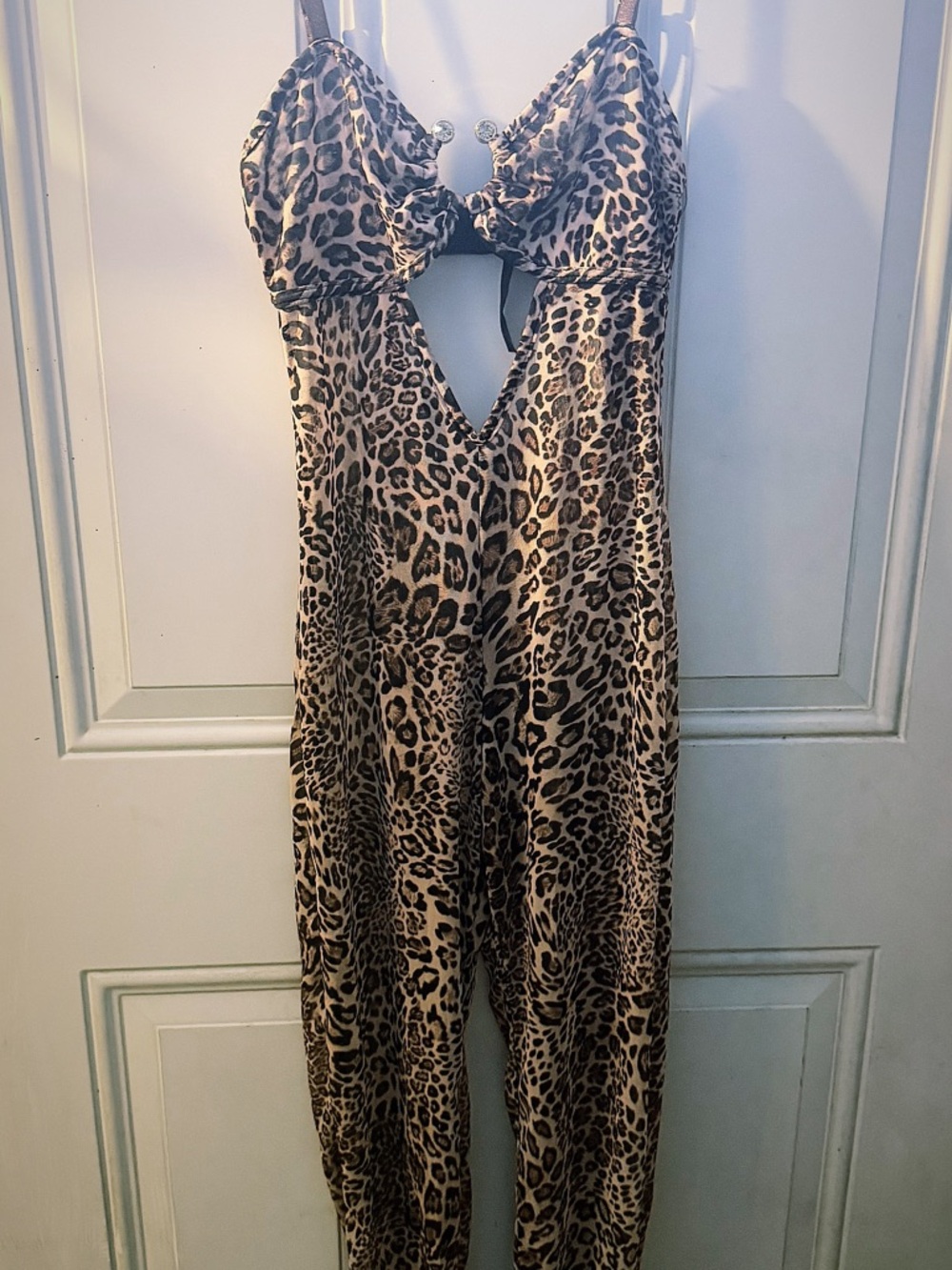 Fashion Nova Leopard Print Brown & Black Jumpsuit